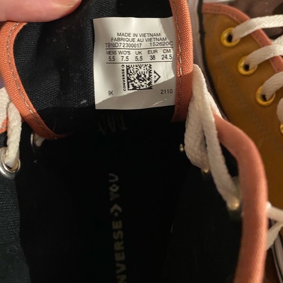 Brand new custom made converse sneakers. worn twice, perfect condition. - Picture 5 of 6